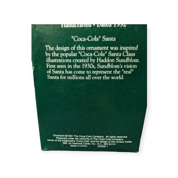 HALLMARK KEEPSAKE ORNAMENT COCA COLA SANTA PLEASE PAUSE HERE 1992 CLIP-ON H - Picture 7 of 7